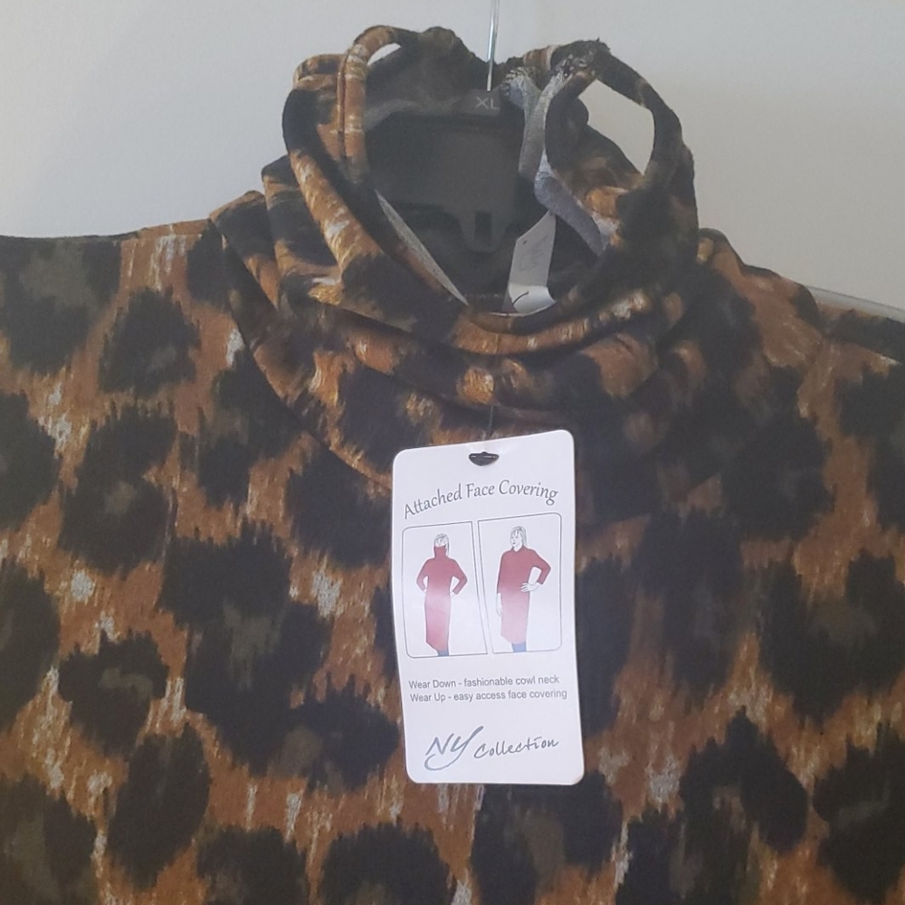 New NY collection stylish leopard sweater dress - Picture 3 of 6